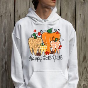 Happy Fall Yall Pumpkin Tooth Leopard Halloween Dentist Fall Hoodie 2 3