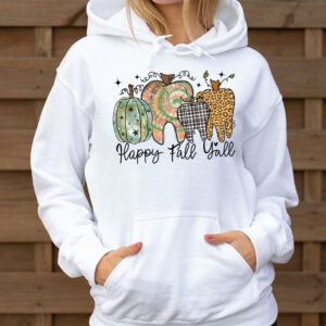 Happy Fall Yall Pumpkin Tooth Leopard Halloween Dentist Fall Hoodie 3 1