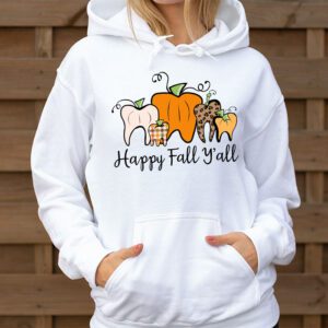 Happy Fall Yall Pumpkin Tooth Leopard Halloween Dentist Fall Hoodie 3 2