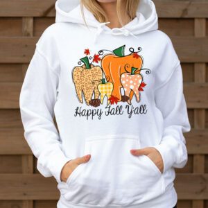 Happy Fall Yall Pumpkin Tooth Leopard Halloween Dentist Fall Hoodie 3 3