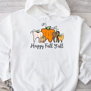 Happy Fall Y'all Pumpkin Tooth Leopard Halloween Dentist Fall Hoodie