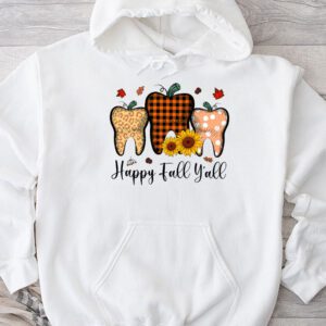 Happy Fall Y'all Pumpkin Tooth Leopard Halloween Dentist Fall Hoodie