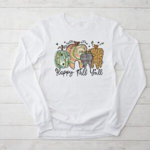 Happy Fall Y'all Pumpkin Tooth Leopard Halloween Dentist Fall Longsleeve Tee