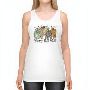 Happy Fall Yall Pumpkin Tooth Leopard Halloween Dentist Fall Tank Top 2 1