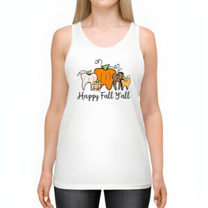 Happy Fall Yall Pumpkin Tooth Leopard Halloween Dentist Fall Tank Top 2 2