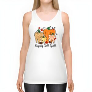 Happy Fall Yall Pumpkin Tooth Leopard Halloween Dentist Fall Tank Top 2 3