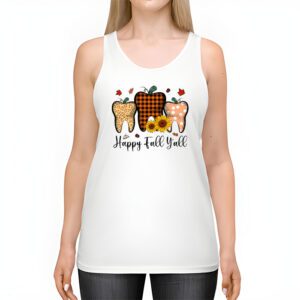 Happy Fall Yall Pumpkin Tooth Leopard Halloween Dentist Fall Tank Top 2 4