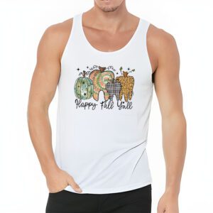 Happy Fall Yall Pumpkin Tooth Leopard Halloween Dentist Fall Tank Top 3 1