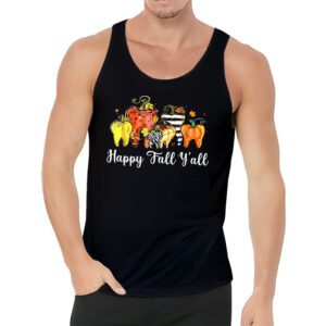 Happy Fall Yall Pumpkin Tooth Leopard Halloween Dentist Fall Tank Top 3