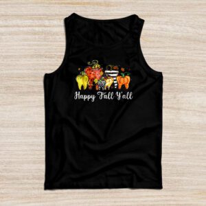 Happy Fall Y'all Pumpkin Tooth Leopard Halloween Dentist Fall Tank Top