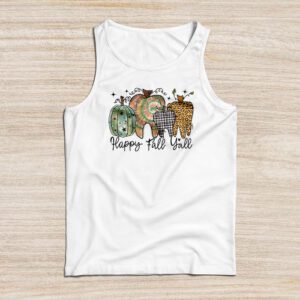 Happy Fall Y'all Pumpkin Tooth Leopard Halloween Dentist Fall Tank Top