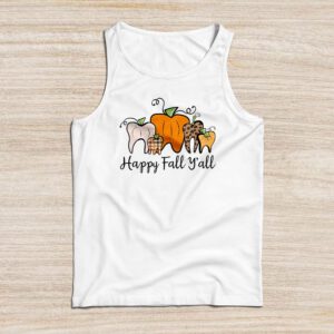 Happy Fall Y’all Pumpkin Tooth Leopard Halloween Dentist Cute Fall Shirts Tank Top