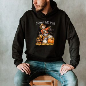 Happy Fall Yall Scarecrow Pumpkin Thanksgiving Halloween Hoodie 2 1