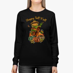 Happy Fall Yall Scarecrow Pumpkin Thanksgiving Halloween Longsleeve Tee 2 4