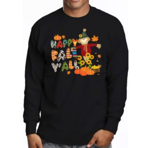 Happy Fall Yall Scarecrow Pumpkin Thanksgiving Halloween Longsleeve Tee 3 3