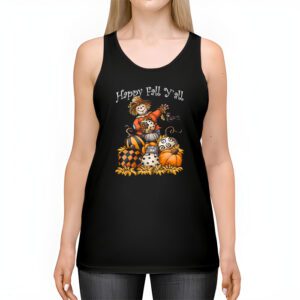 Happy Fall Yall Scarecrow Pumpkin Thanksgiving Halloween Tank Top 2 1