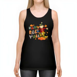 Happy Fall Yall Scarecrow Pumpkin Thanksgiving Halloween Tank Top 2 3