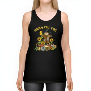 Happy Fall Yall Scarecrow Pumpkin Thanksgiving Halloween Tank Top 2