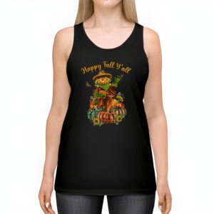 Happy Fall Yall Scarecrow Pumpkin Thanksgiving Halloween Tank Top 2 4