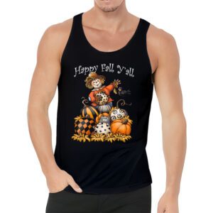 Happy Fall Yall Scarecrow Pumpkin Thanksgiving Halloween Tank Top 3 1