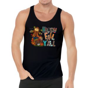 Happy Fall Yall Scarecrow Pumpkin Thanksgiving Halloween Tank Top 3 2