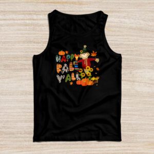 Happy Fall Yall Scarecrow Pumpkin Thanksgiving Halloween Tank Top