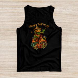 Happy Fall Yall Scarecrow Pumpkin Thanksgiving Halloween Tank Top