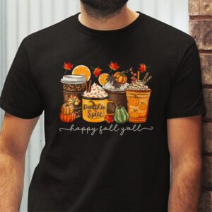 Happy Fall Yall T shirt Latte Coffee Leopard Pumpkin Autumn T Shirt 2 4