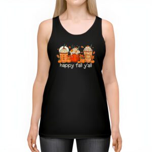 Happy Fall Yall Tank Top Latte Coffee Leopard Pumpkin Autumn Tank Top 2 1