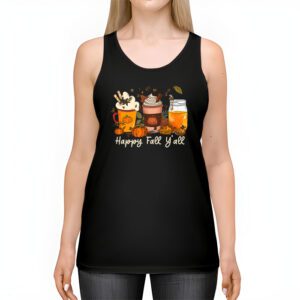 Happy Fall Yall Tank Top Latte Coffee Leopard Pumpkin Autumn Tank Top 2