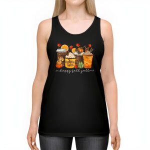 Happy Fall Yall Tank Top Latte Coffee Leopard Pumpkin Autumn Tank Top 2 4