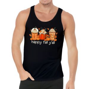 Happy Fall Yall Tank Top Latte Coffee Leopard Pumpkin Autumn Tank Top 3 1