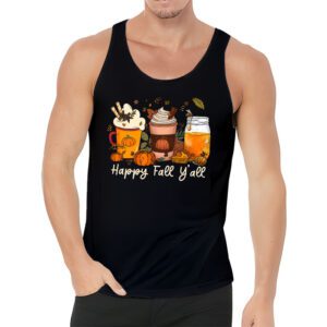 Happy Fall Yall Tank Top Latte Coffee Leopard Pumpkin Autumn Tank Top 3