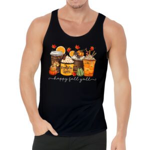 Happy Fall Yall Tank Top Latte Coffee Leopard Pumpkin Autumn Tank Top 3 4