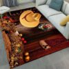 Hat And Boot Cowboy With Merry Christmas Rug