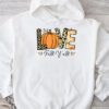 Hello Fall Pumpkin Love Fall Y'All Leopard Peace Love Fall Hoodie