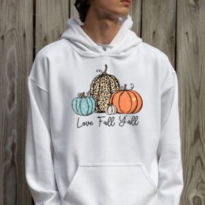 Hello Fall Pumpkin Love Fall YAll Leopard Peace Love Fall Hoodie 2 3