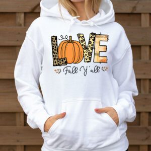 Hello Fall Pumpkin Love Fall YAll Leopard Peace Love Fall Hoodie 3