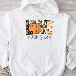 Hello Fall Pumpkin Love Fall Y'All Leopard Peace Love Fall Hoodie