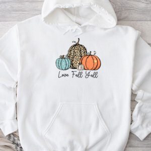 Hello Fall Pumpkin Love Fall Y'All Leopard Peace Love Fall Hoodie
