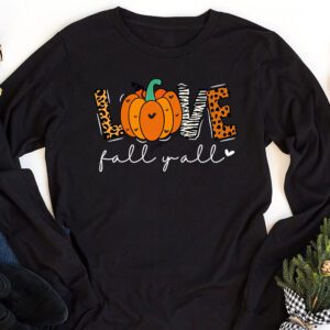 Hello Fall Pumpkin Love Fall YAll Leopard Peace Love Fall Longsleeve Tee 1 5