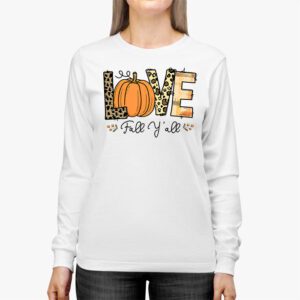 Hello Fall Pumpkin Love Fall YAll Leopard Peace Love Fall Longsleeve Tee 2 4