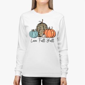 Hello Fall Pumpkin Love Fall YAll Leopard Peace Love Fall Longsleeve Tee 2 7
