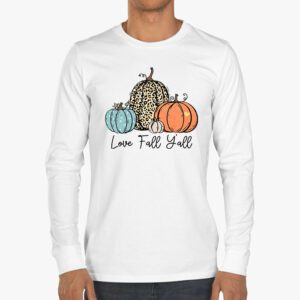 Hello Fall Pumpkin Love Fall YAll Leopard Peace Love Fall Longsleeve Tee 3 7