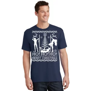 Ho Ho Ho Strippers X Mas Ugly Christmas Sweater T Shirt 1