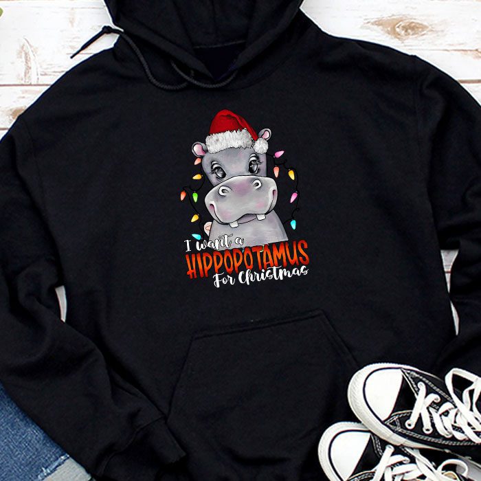 I-Want-A-Hippopotamus-For-Christmas-Xmas-Hippo-for-Kid-Women-Hoodie I Want A Hippopotamus For Christmas Xmas Hippo for Kid Women Hoodie