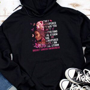 I’m The Storm Black Women Breast Cancer Shirt Ideas Pink Ribbon Hoodie