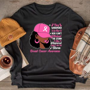 Im The Storm Black Women Breast Cancer Survivor Pink Ribbon Longsleeve Tee 2 4