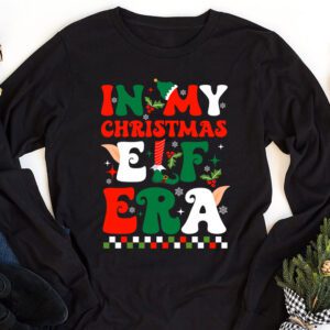 In My Christmas Elf Era Xmas Groovy Santa Squad Holiday Longsleeve Tee 1 5