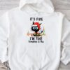 It's Fine I'm Fine Everything Is Fine Christmas Cat Santa Hoodie